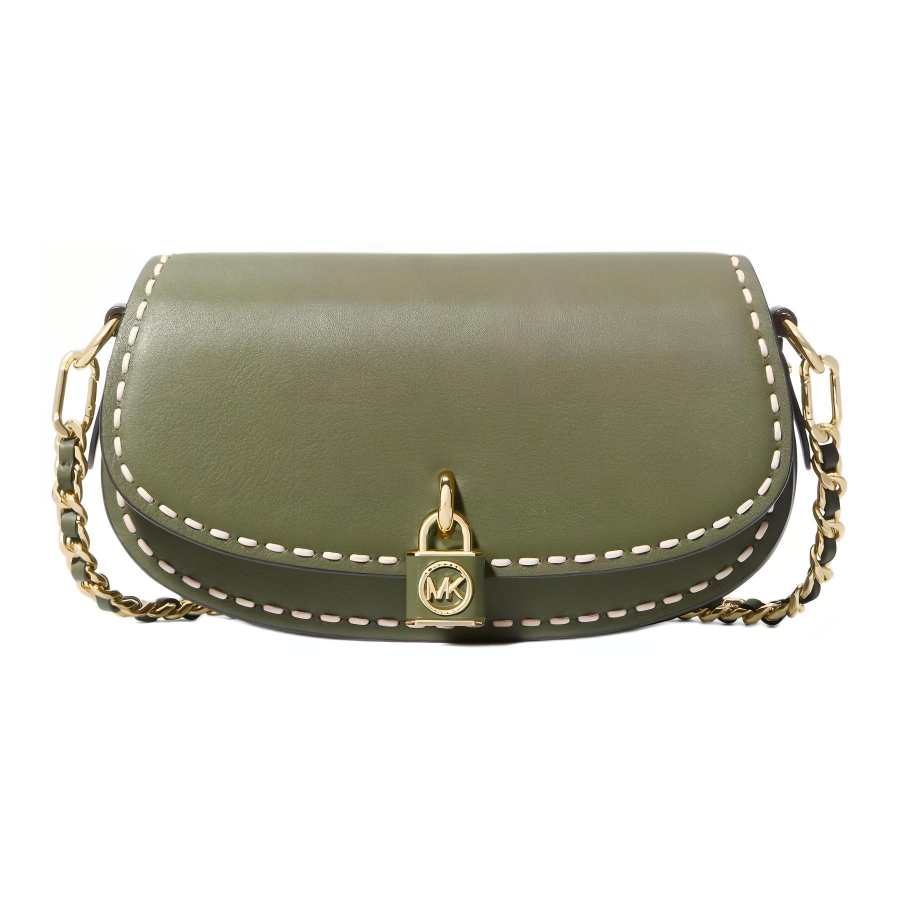 MICHAEL KORS Cow Leather Shoulder Bag, Crossbody Bag Small Women's Olive Green