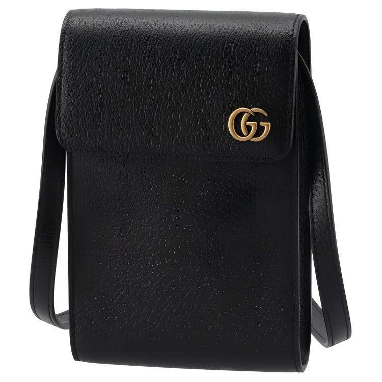 GUCCI Leather Crossbody Bag, Shoulder Bag Mini Men's Black