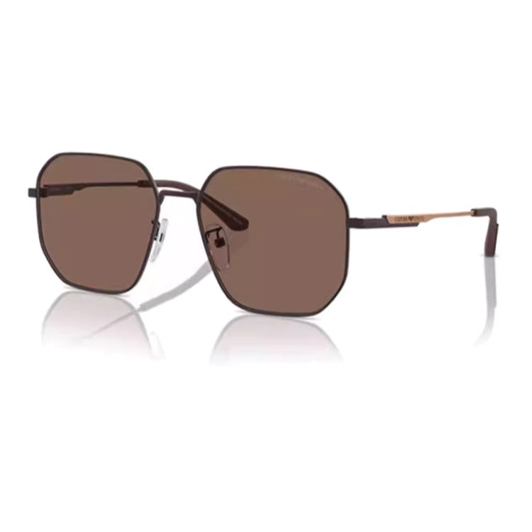 EMPORIO ARMANI Metal Irregular Shape Sunglasses Men's Brown