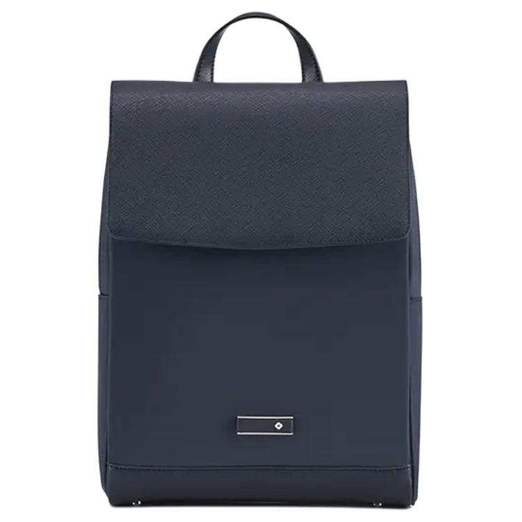 Samsonite SAMSONITE Fabric With Cow Leather Backpack Small Women's Navy Blue