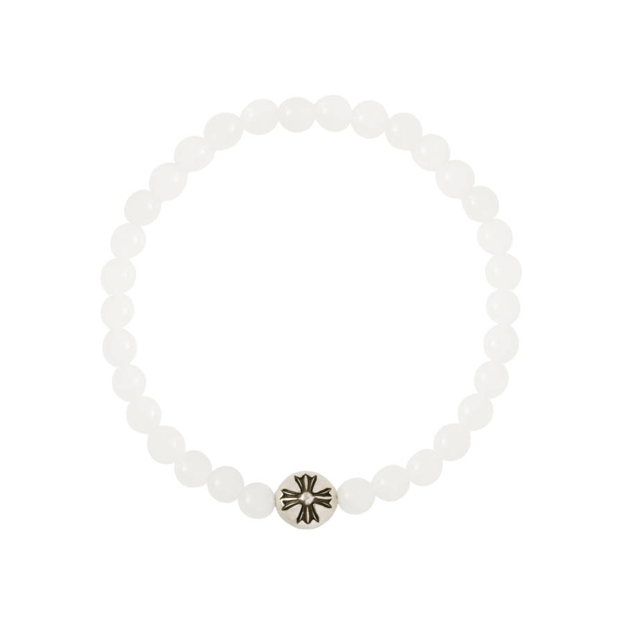 Chrome Hearts 925 Sterling Silver Beaded Bracelets Unisex White