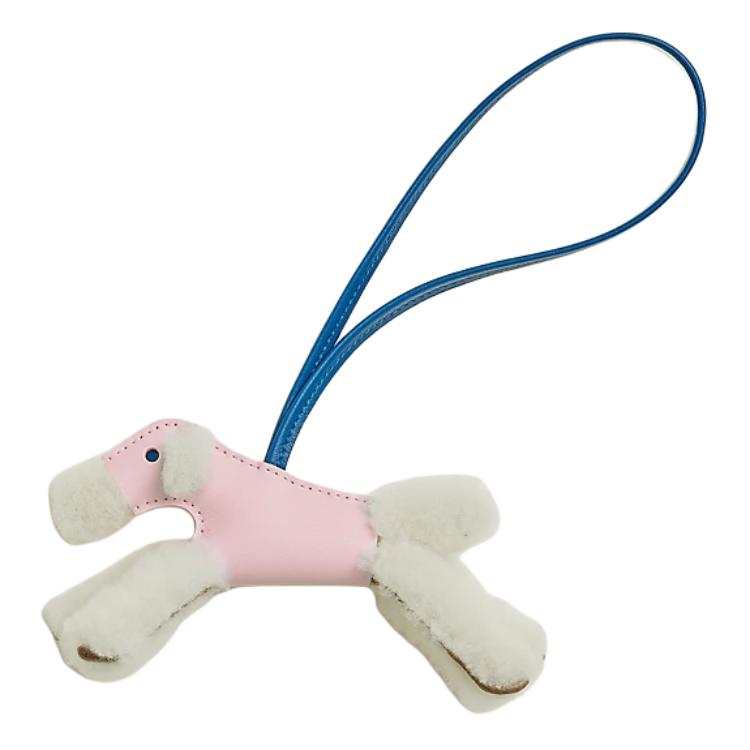 HERMES HERMES Lambskin Charms Unisex Pink