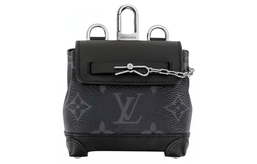 LOUIS VUITTON Steamer Coated Canvas With Leather Trim Storage Bags Pendants Shoulder Bag Crossbody Bag Mini Men's Black