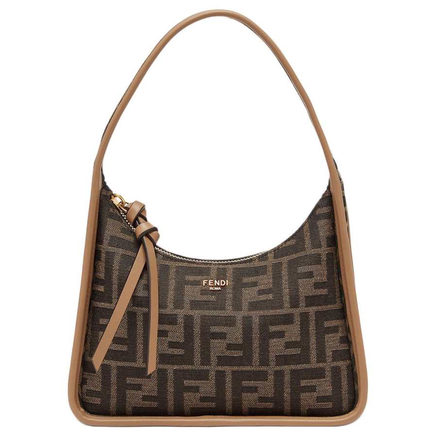 FENDI Polyester With Cotton Crescent Bag, Shoulder Bag, Handbag Mini Women's Brown