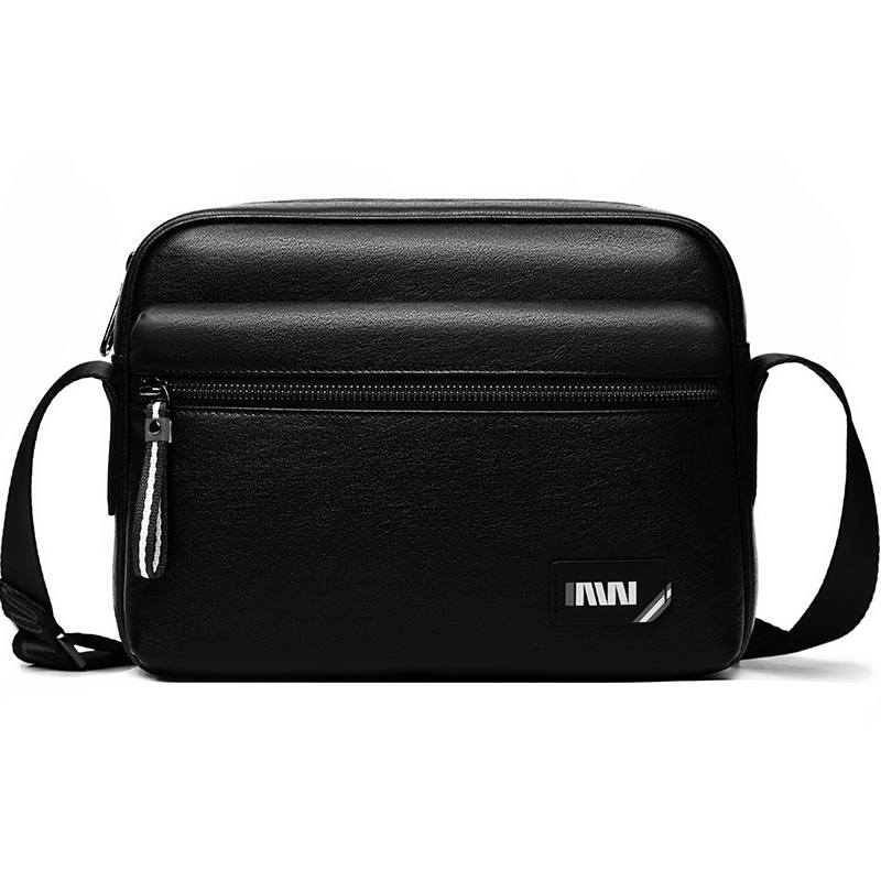 SEPTWOLVES Cow Leather Shoulder Bag, Crossbody Bag Regular Men's Black