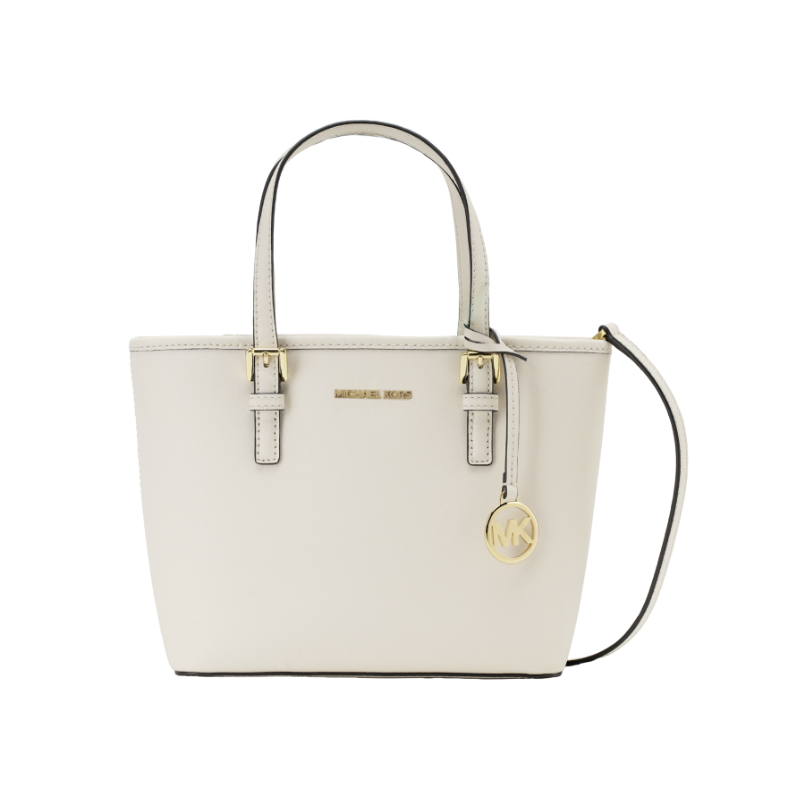 MICHAEL KORS Jet Set Leather Handbag Mini Women's Milk White