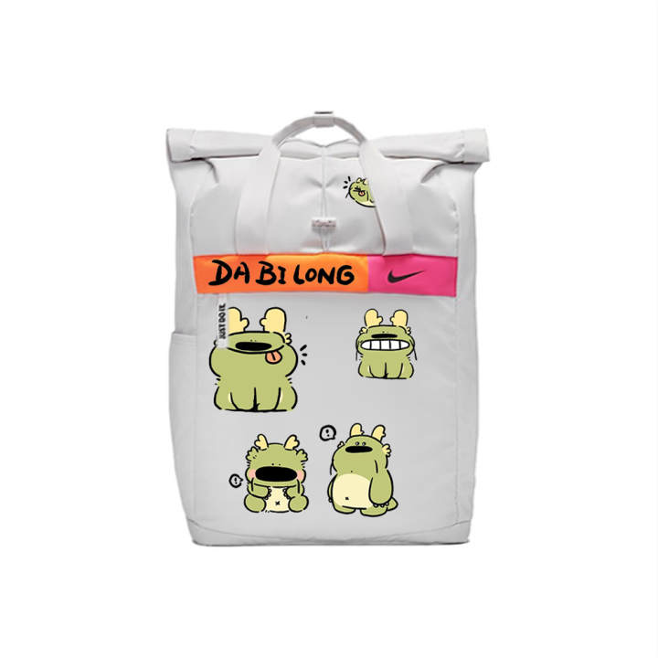 Nike Nike Green Rollin' Dragon, Yido Fabric Backpack Unisex Light Silver Gray