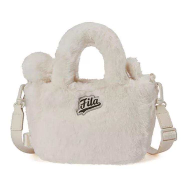 FILA FUSION Fabric Shoulder Bag, Crossbody Bag, Handbag Women's Marshmallow White/Cream Powder/Newborn Blue