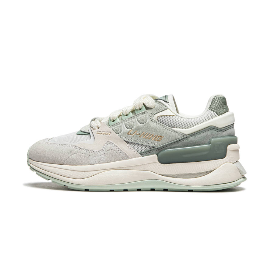 Li-Ning Li Ning 001 Original Aspiration V2 Wear resistant And Lightweight Low top Casual Shoes Women's Gray Green