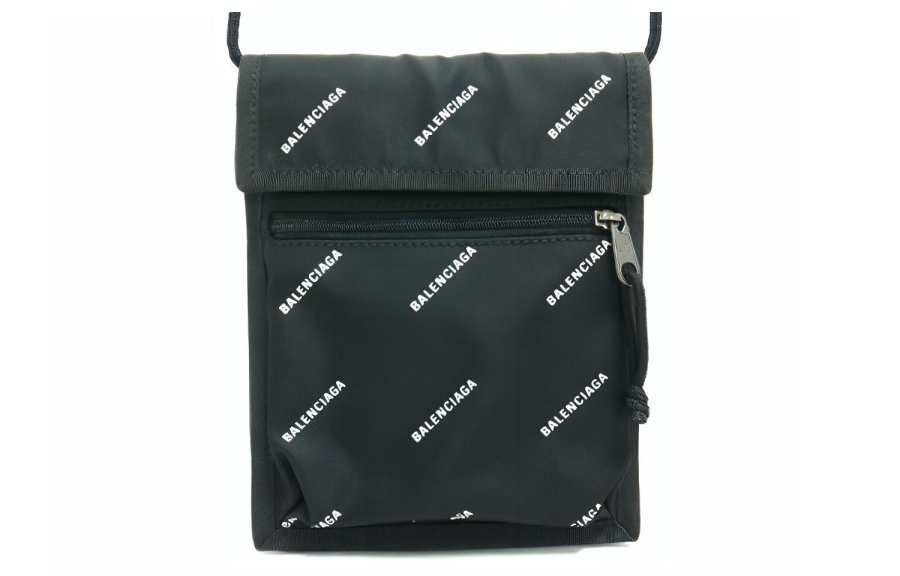 Balenciaga Nylon Shoulder Bag, Crossbody Bag Women's Black