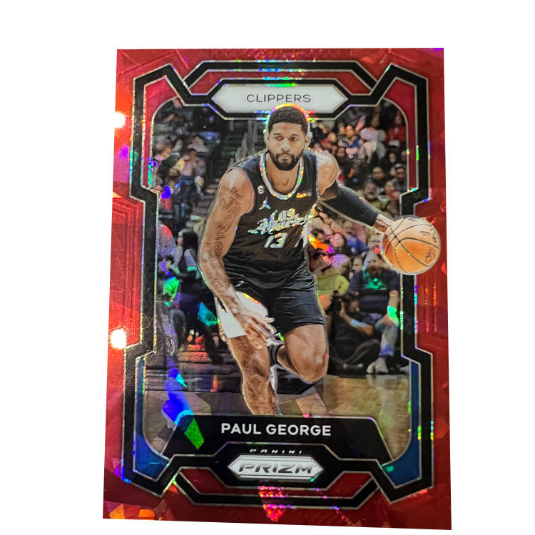 PANINI 2023 24 Basketball NBA Prizm Clippers Team, Paul George, General Joe, Red Ice Shards, Star Cards, Rare Cards