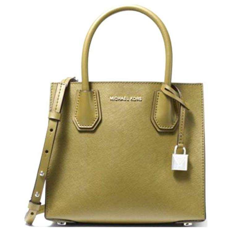 MICHAEL KORS Mercer Leather Trunk Bag, Handbag, Shoulder Bag, Crossbody Bag Small Women's Avocado Green