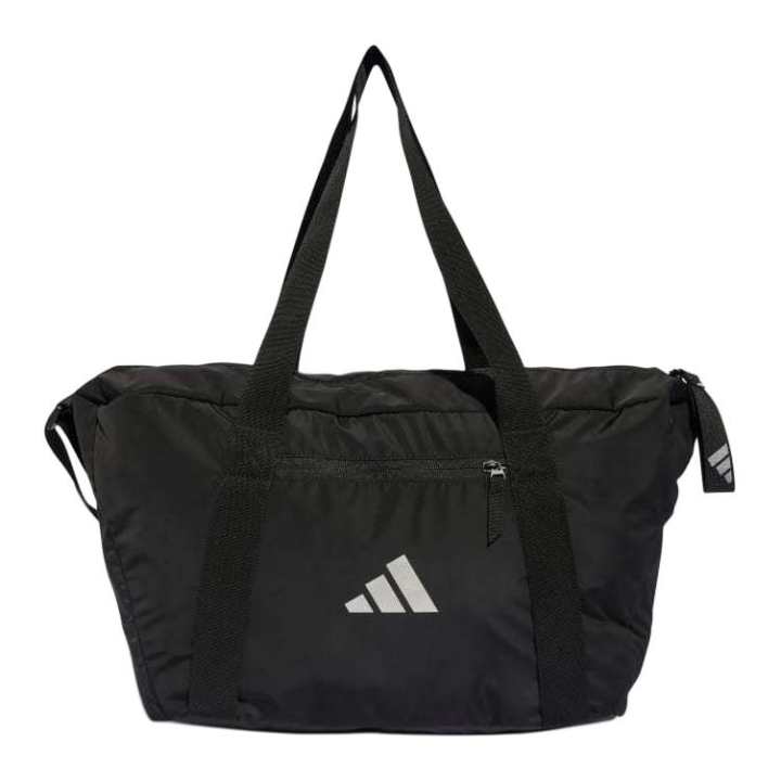 Adidas Adidas Polyester Handbag Travel Bag Women's Black & Metallic Silver