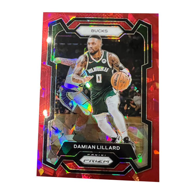 PANINI Bucks, Lillard, Lillard Prizm Collection, Red Ice Fold, Player Cards, Rare Cards Sports Cards 1 Pc