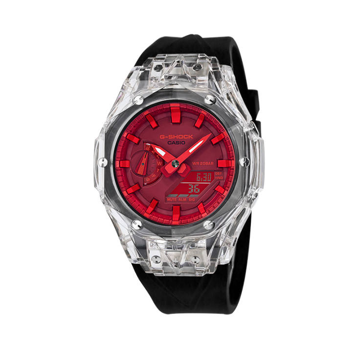CASIO CASIO Unisex Liquid Crystal/Analog Dual Display Series Red Watch