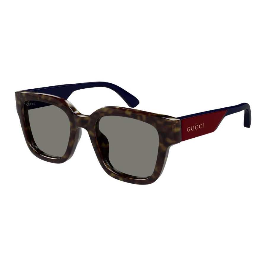 GUCCI Brand Logo Recycled Acetate Square Sunglasses Men's Tortoiseshell