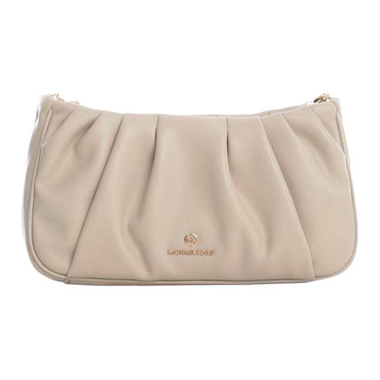 MICHAEL KORS Hannah Leather Shoulder Bag, Crossbody Bag Small Women's Light Sand