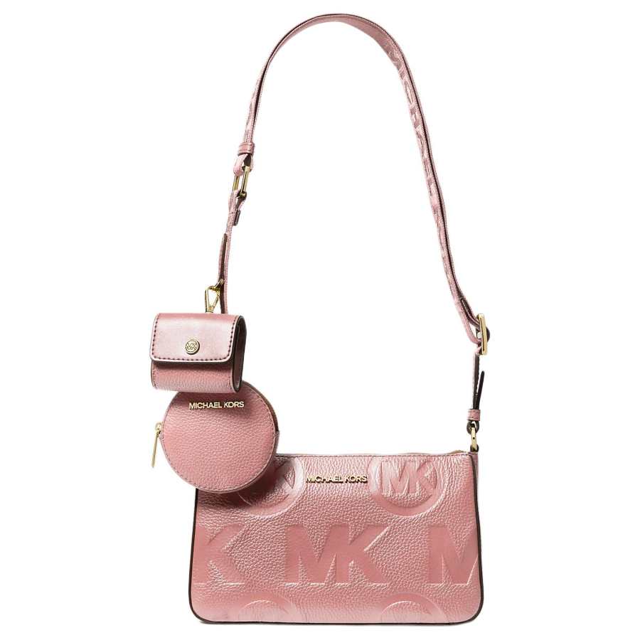 MICHAEL KORS Jet Set Litchi Grain Leather Shoulder Bag, Crossbody Bag Women's Pink