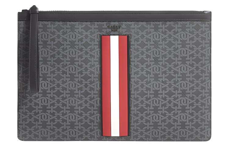 BALLY BOLLIS TPU Wrist Bag Clutch Men's Black