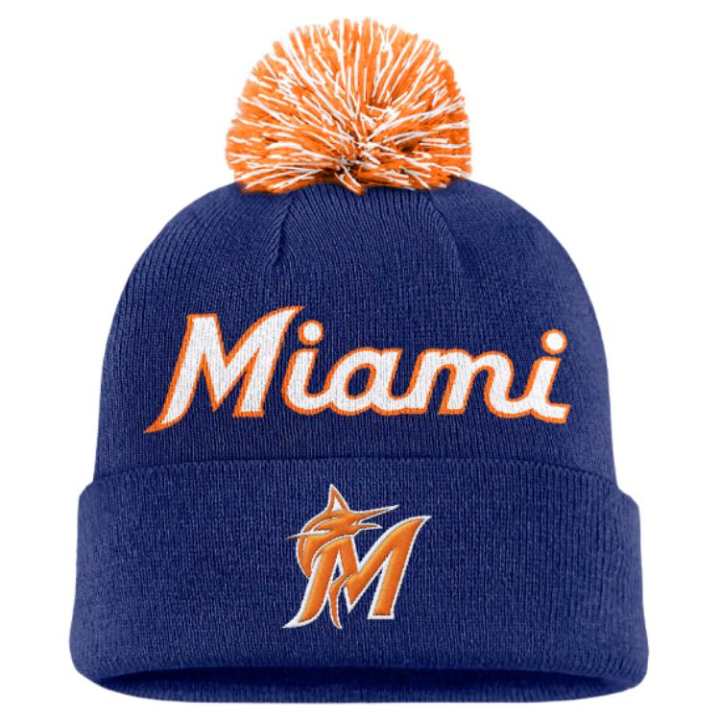 Nike Nike Miami Marlins Peak Men's Nike Mlb Cuffed Pom Beanie