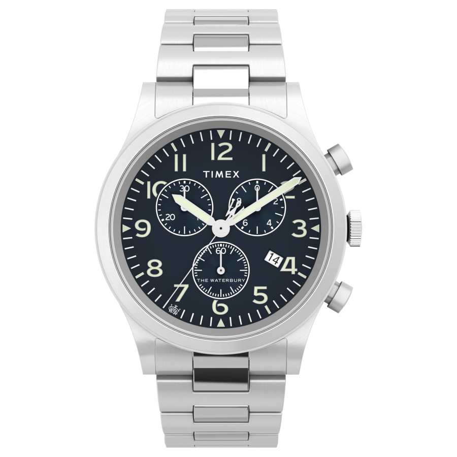 TIMEX Waterbury Wrist Watches Quartz Movement Black Dial Unisex
