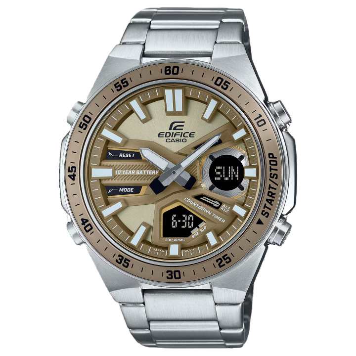 CASIO CASIO Unisex Liquid Crystal/Analog Dual Display Series Coffee Watch EFV-C110D-5A