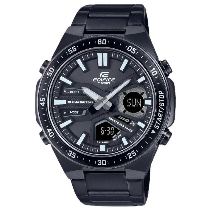 CASIO CASIO Unisex Liquid Crystal/Analog Dual Display Series Black Watch EFV-C110DC-1A