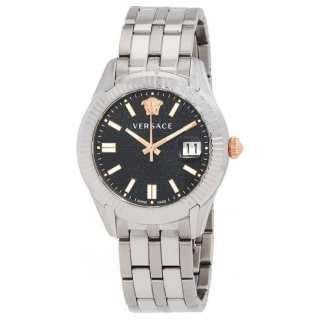 VERSACE Wrist Watches Quartz Movement Stainless Steel Strap 41mm Black Dial Men's Watches ['50', 149262]m Waterproof