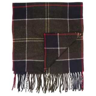 BARBOUR Check print Fringed Scarf