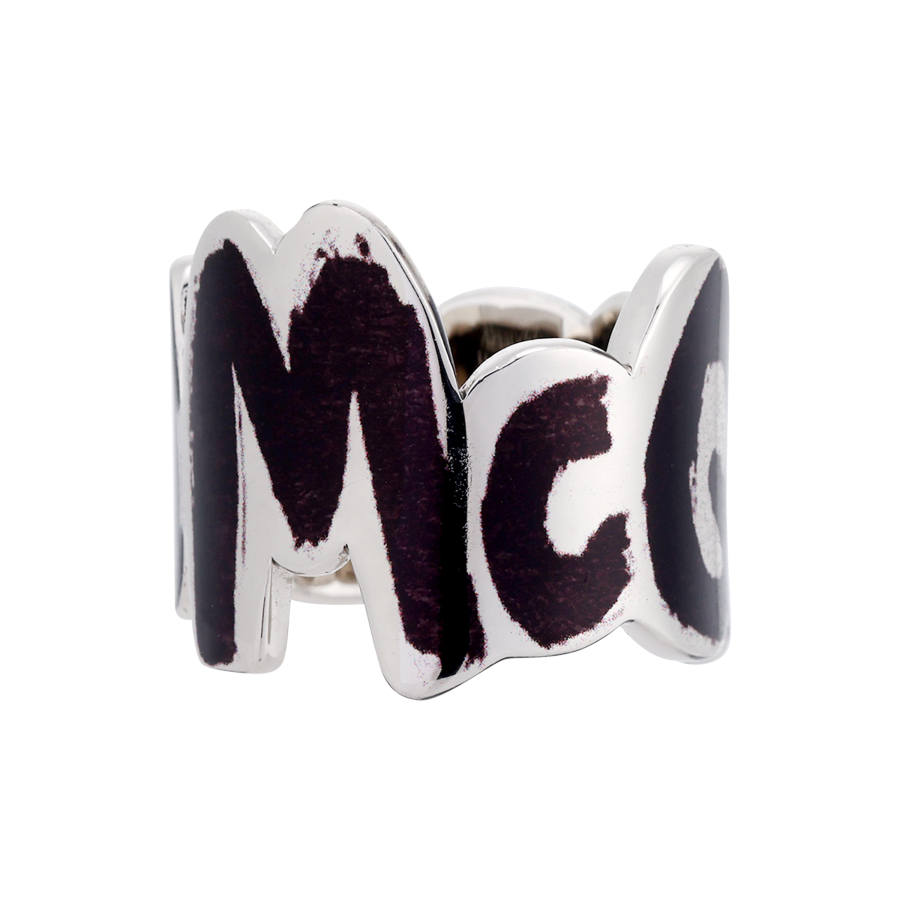 Alexander McQueen Alexander McQueen Logo Engraved Cut Out Ring