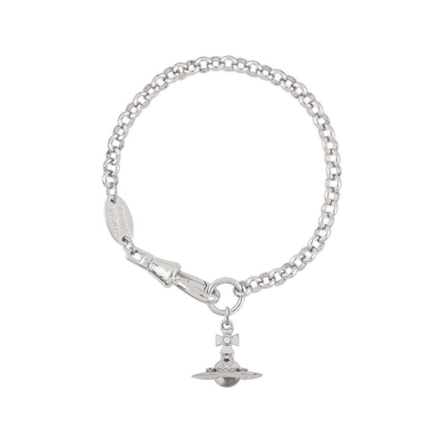 Vivienne Westwood Silver plated Saturn Logo Decoration Bracelet Women's Silver