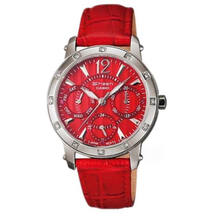 CASIO CASIO Women's SHEEN 32mm Red Watch SHN-3012L-4A