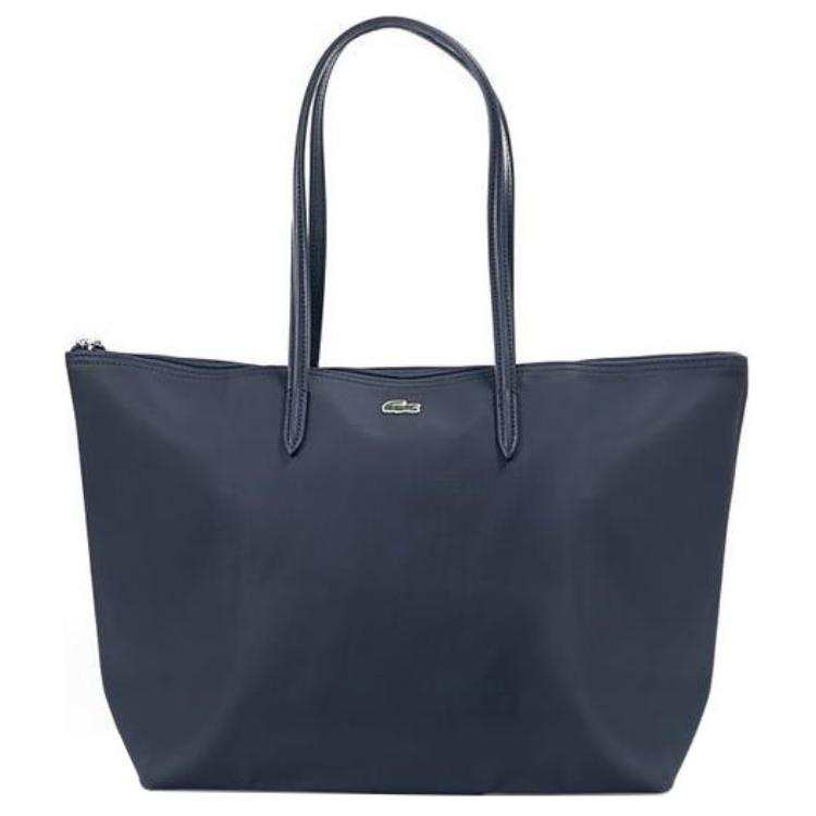 LACOSTE PVC Tote Handbag Women's Marine Blue