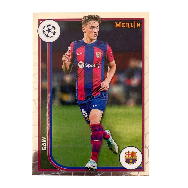 Topps 23 24 Merlin Chrome Barça, Gavi, Base Card, Star Card, Card Product Access Sports Cards 1 Pc