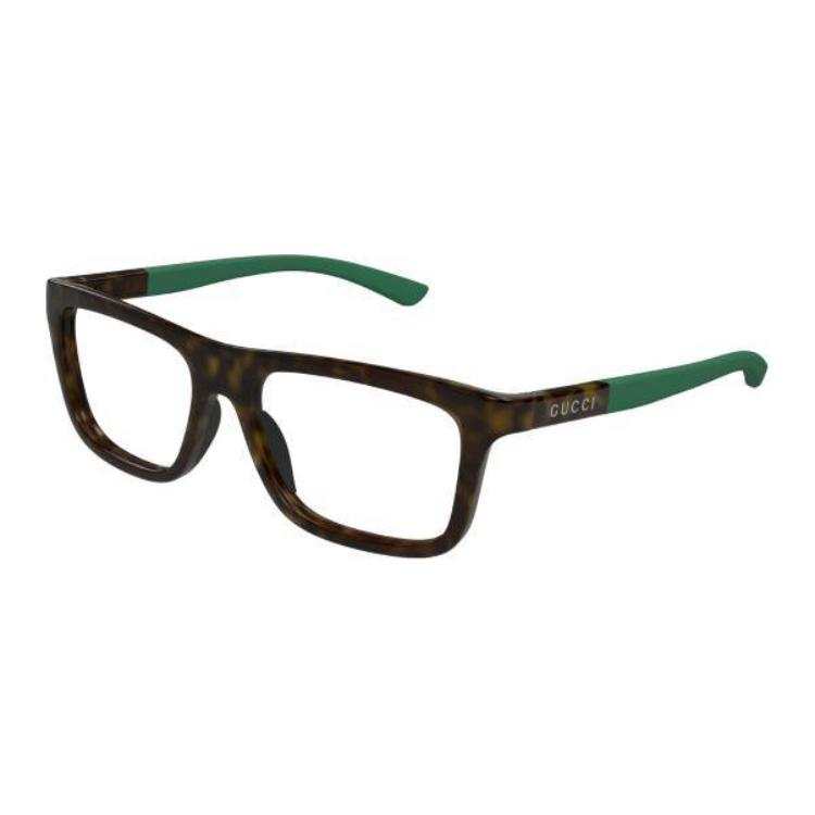 GUCCI GUCCI Multicolor Injection Molding Rectangular Eyeglass Frames Unisex Deep Havana
