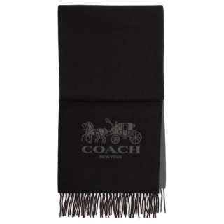 COACH Cashmere Knit Scarves Unisex Black