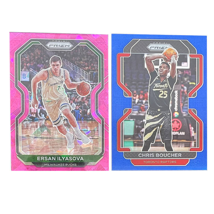 PANINI 2021 Prizm Ilieasova, Pink Fold+2022 PZ Bosh, Blue Fold 025/199, Same Back Player Card Pass Sports Cards 2 Pcs