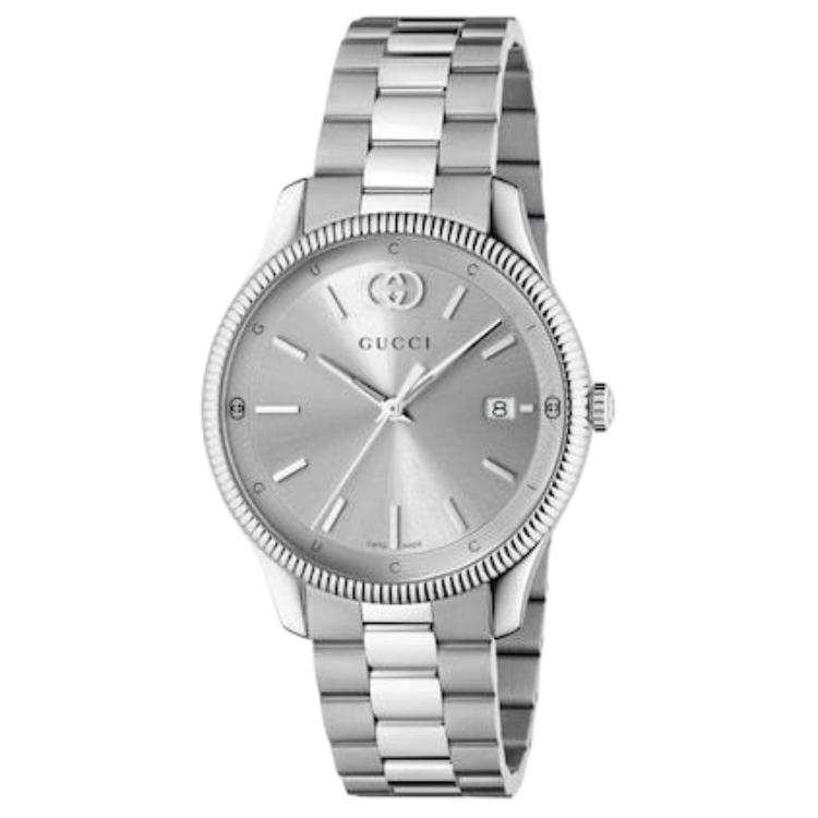 GUCCI G Timeless Collection Wrist Watches Quartz Movement Stainless Steel Strap 38mm Silver Dial Unisex