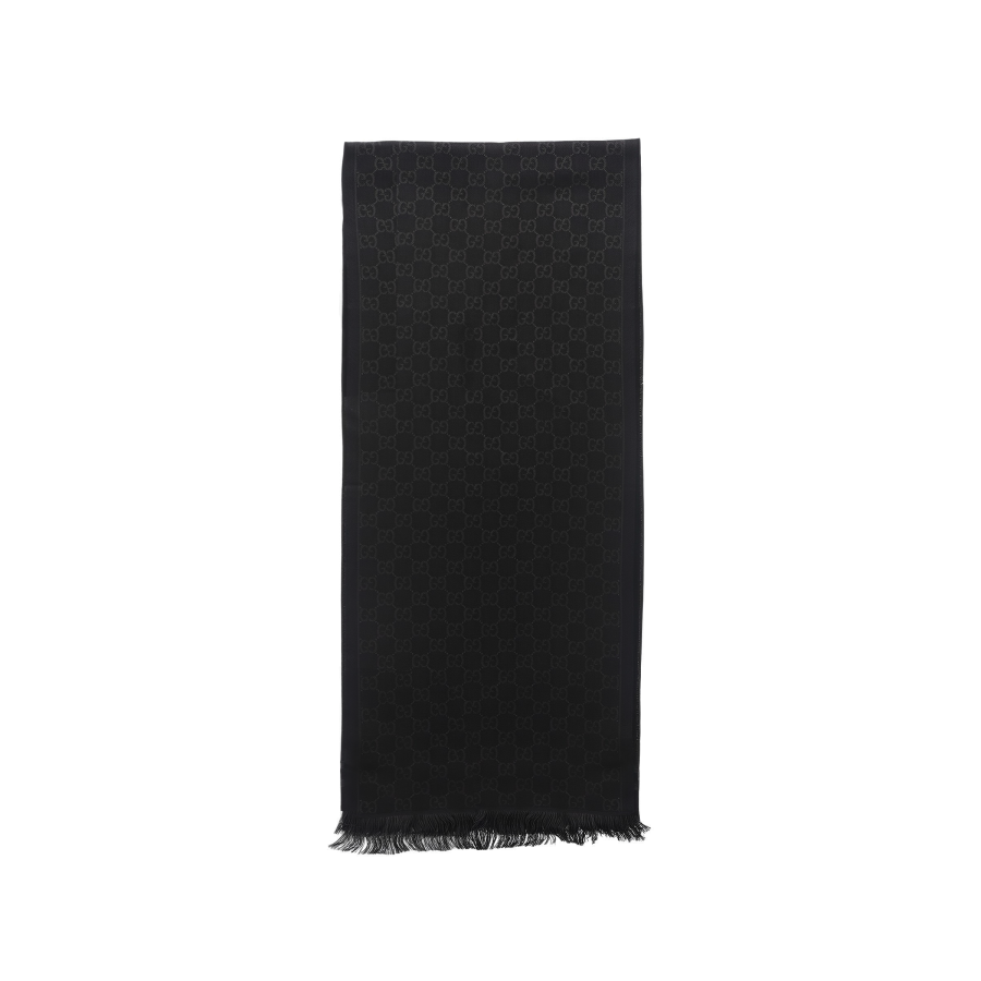 GUCCI GUCCI Monogram Fringed Scarf