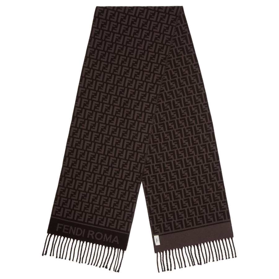 FENDI FENDI Ff Jacquard Fringed Scarf