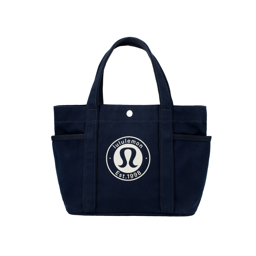 Lululemon Daily Cotton Tote Bag, Shopping Bag, Handbag Mini Unisex Marine Blue