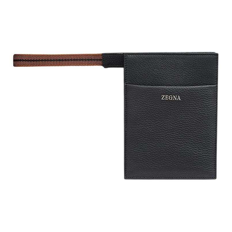Ermenegildo Zegna Leather Clutch Mini Men's Black