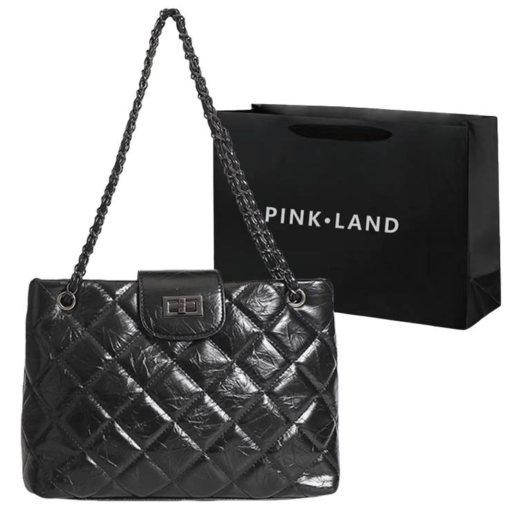 PINK·LAND Pu Shoulder Bag Women's Black/White