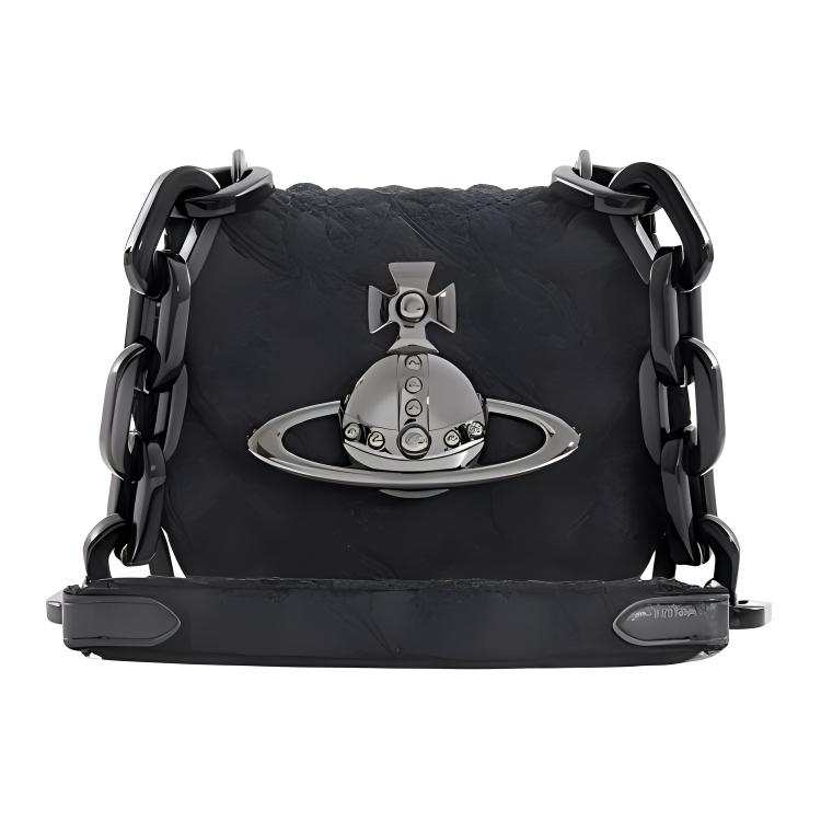 Vivienne Westwood Cotton Saddle Bag, Crossbody Bag, Shoulder Bag Women's Black