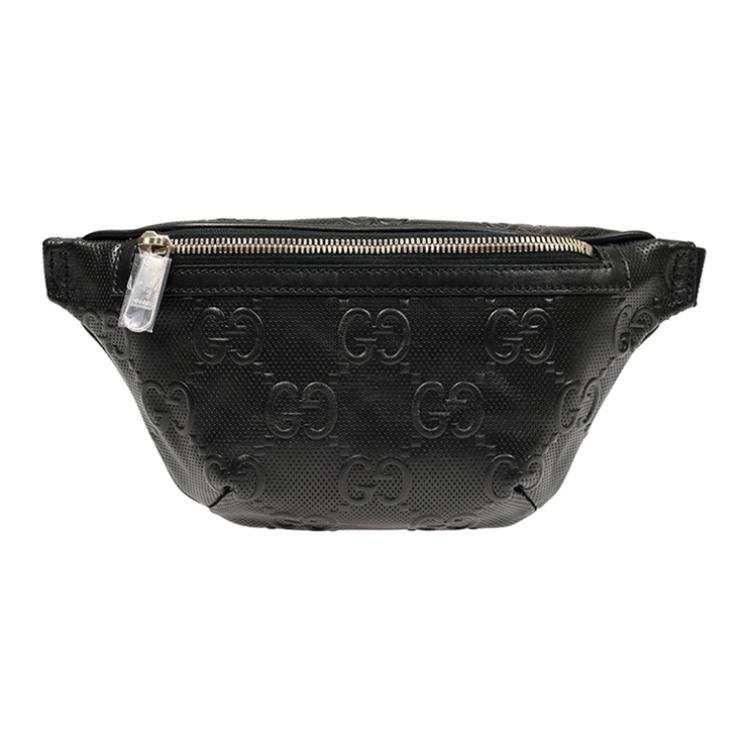 GUCCI Leather Shoulder Bag, Crossbody Bag, Fanny Pack Unisex Black