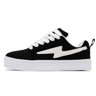 WELKIN&WZWJ Abrasion Resistant Lightweight Breathable Slip Resistant Low top Skateboard Shoes Unisex Black