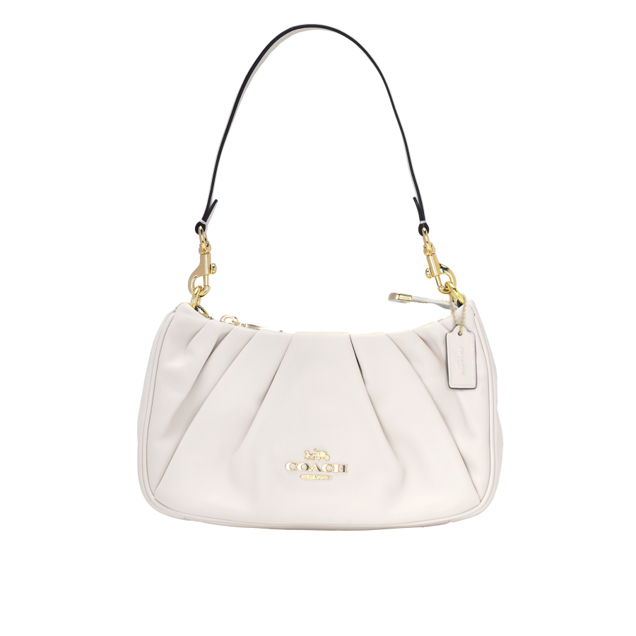 COACH Teri Cow Leather Shoulder Bag, Crossbody Bag, Handbag Medium Women's Chalk White