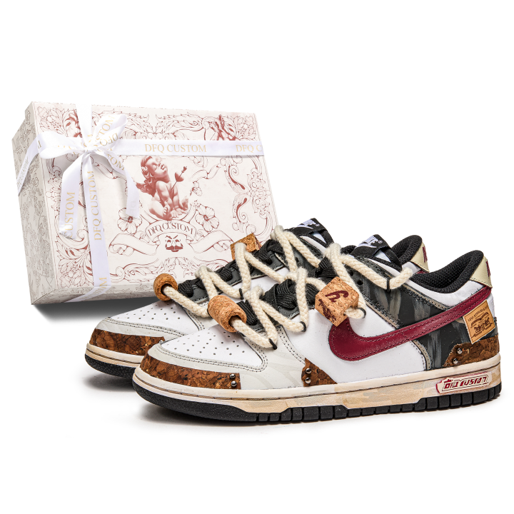 Nike Nike Dunk Quick Dry Abrasion Resistant Balance Low top Skateboard Shoes Unisex Brown White