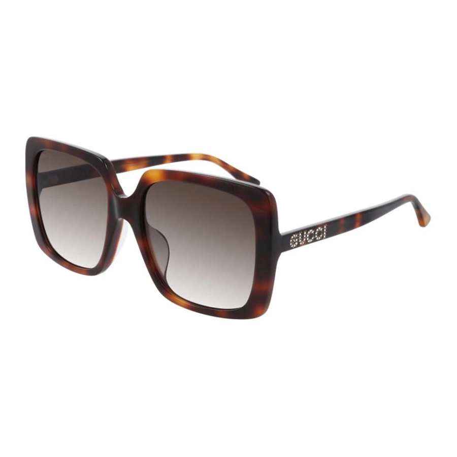 GUCCI GUCCI Irregular Shape Sunglasses Women's Tortoiseshell