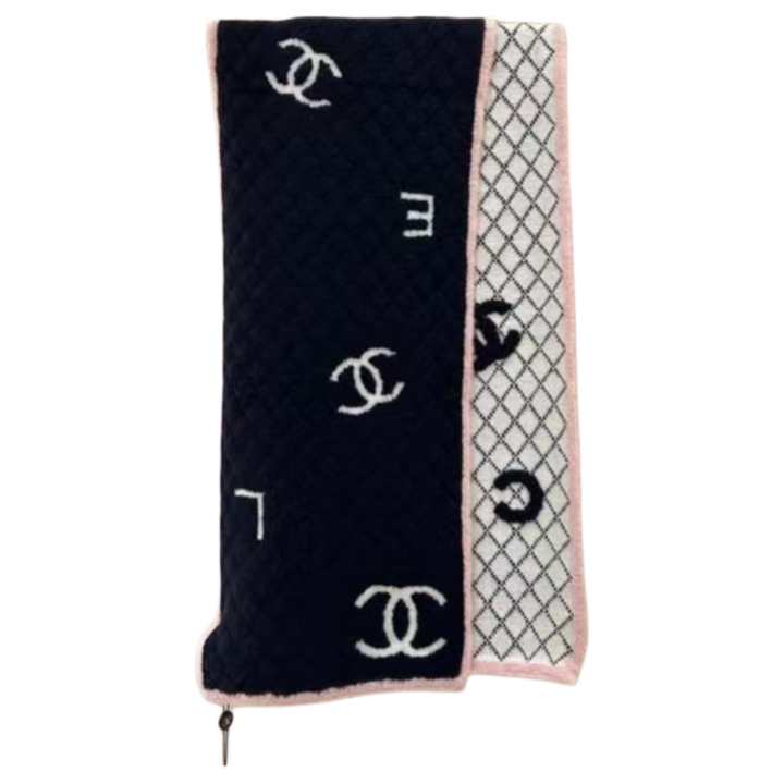 CHANEL CHANEL Knit Scarves Unisex Black